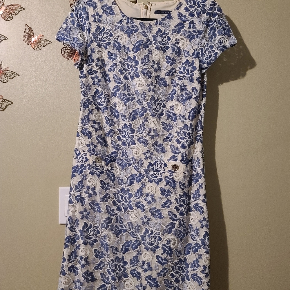 Lace scoop neck dress tommy hilfiger